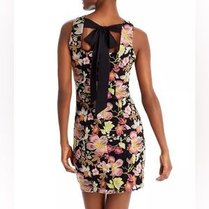 NWT Sam Edelman Emrboidered Black Floral Bow Dress